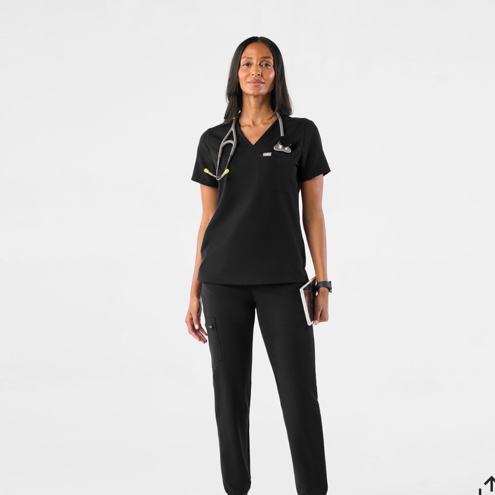 Women’s Black Medical Scrub Top